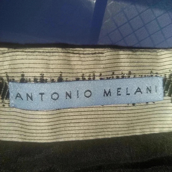 Antonio Melani Pencil Skirt Size 8  Slit Zip Back Fully Lined Ribbon Striped - Picture 4 of 5